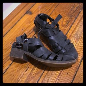 Treasure and Bond black leather strap booties